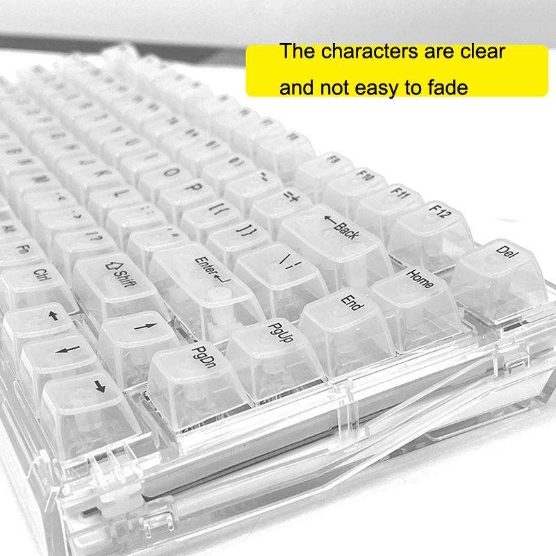 130 Keys MDA Height Mechanical Keyboard Transparent Keycap(Black Transparent)