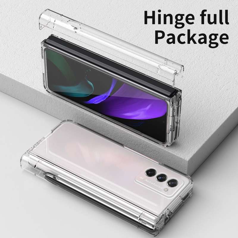 For Samsung Galaxy Z Fold2 5G Macaron Hinge Phone Case with Stylus Pen Fold Edition & Protective ...