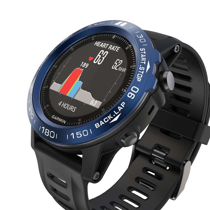 For Garmin Fenix 3/3 HR Smart Watch Steel Bezel Ring, B Version(Blue Ring White Letter)