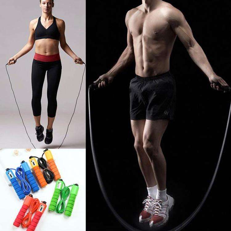 Jump Ropes with Counter Sports Fitness Adjustable Fast Speed Counting Jump Skip Rope Skipping Wir...