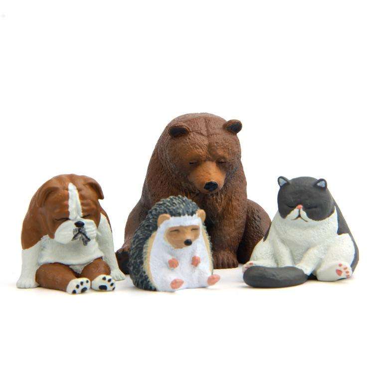 Warm Series Sitting Sleepy Zoo Figure Fridge Magnets(Brown Bear)