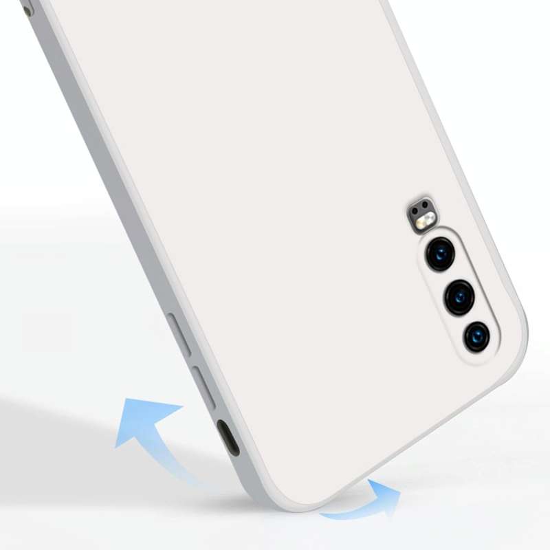 For Huawei P30 Solid Color Imitation Liquid Silicone Straight Edge Dropproof Full Coverage Protec...
