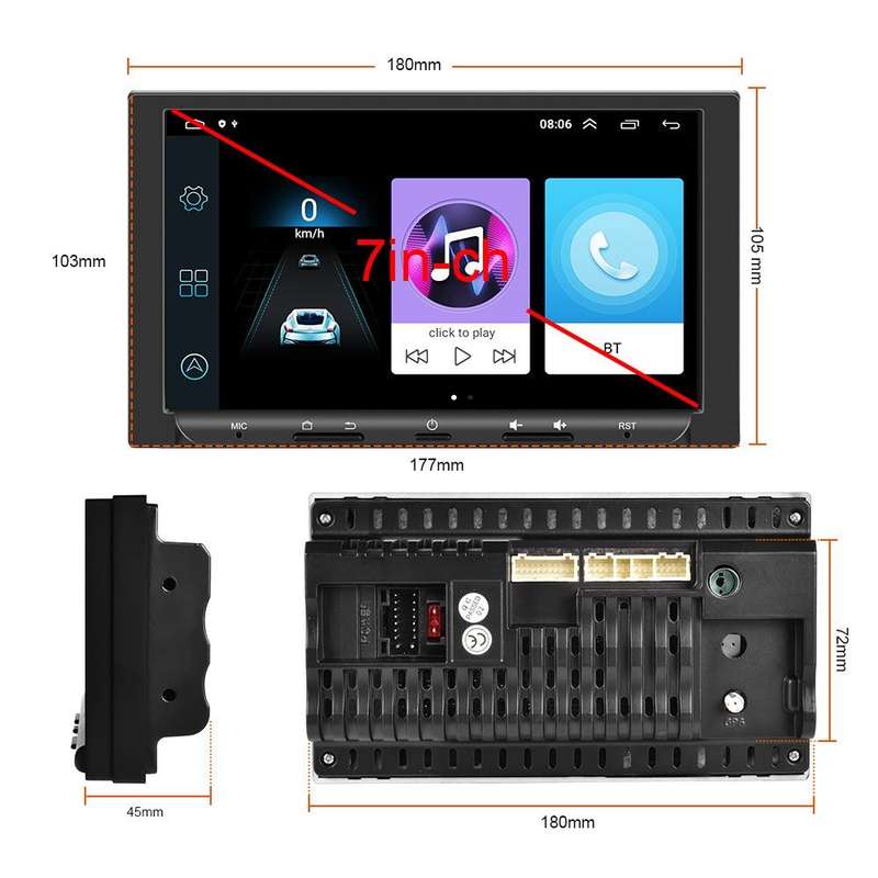 7 inch Carplay GPS Navigation Reverse Integrated Machine, Style: Standard+AHD Camera(1+16G)