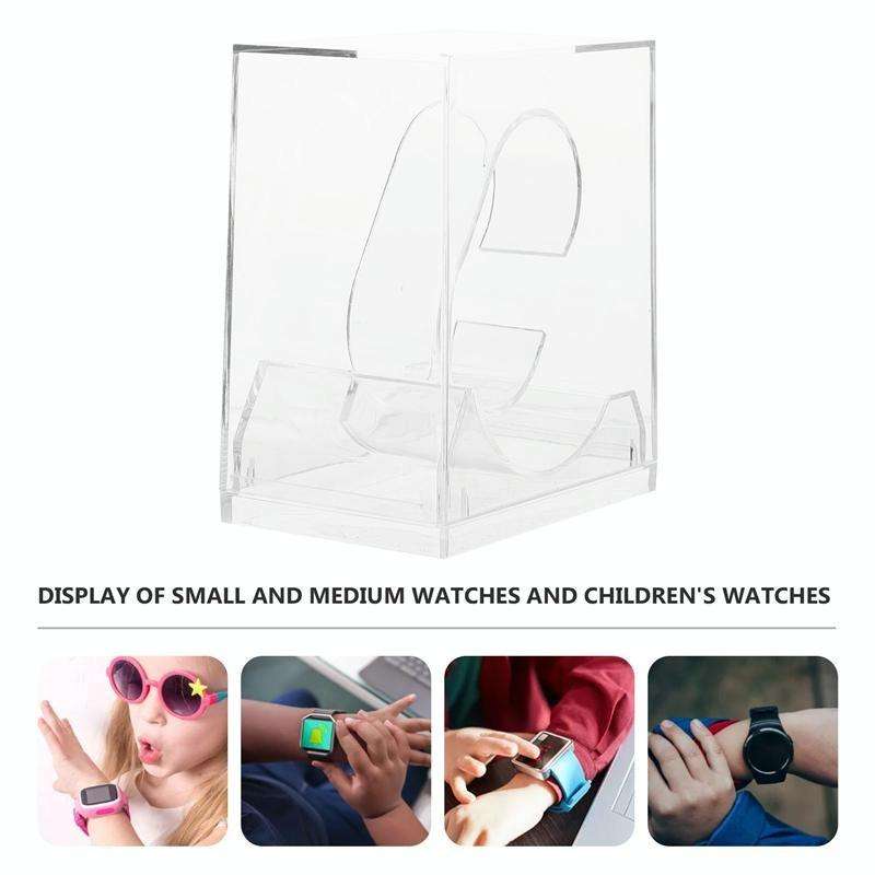 5 PCS Transparent Rectangular Watch Display Box Pull-out Electronic Watch Box(8.8 x7.7x5.4cm)