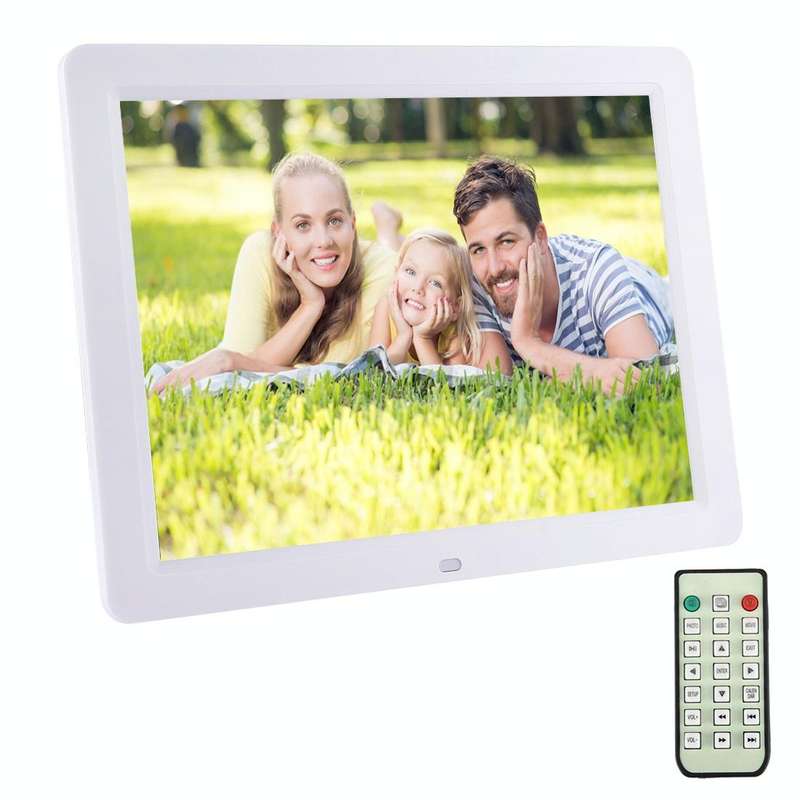 12.0 inch Digital Picture Frame with Remote Control Support SD / MMC / MS Card and USB , White (1...