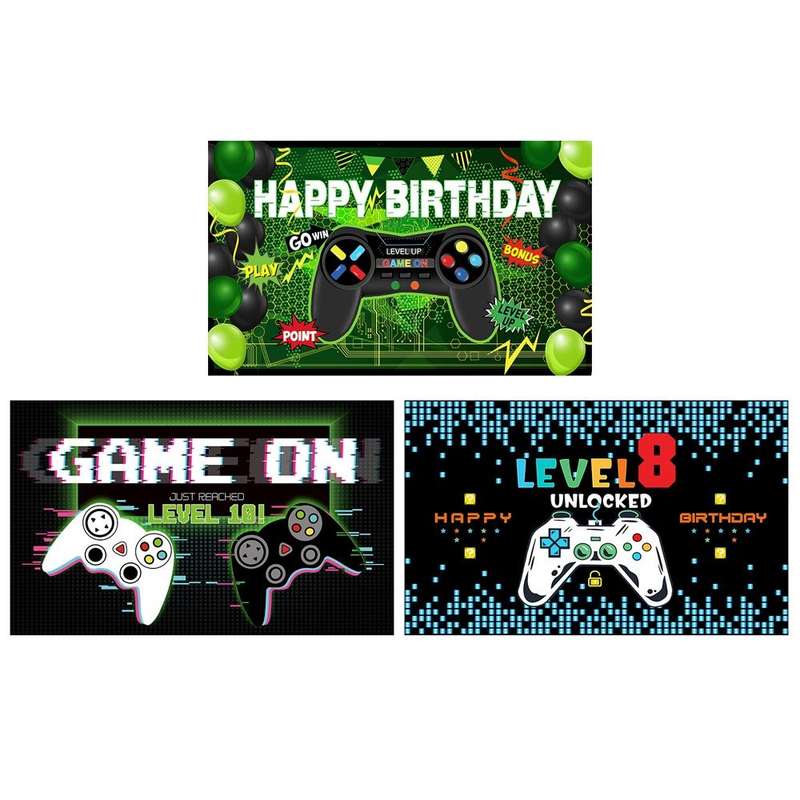 150x90cm Game Console Theme Birthday Background Birthday Party Decoration Banner(2023SRB54)