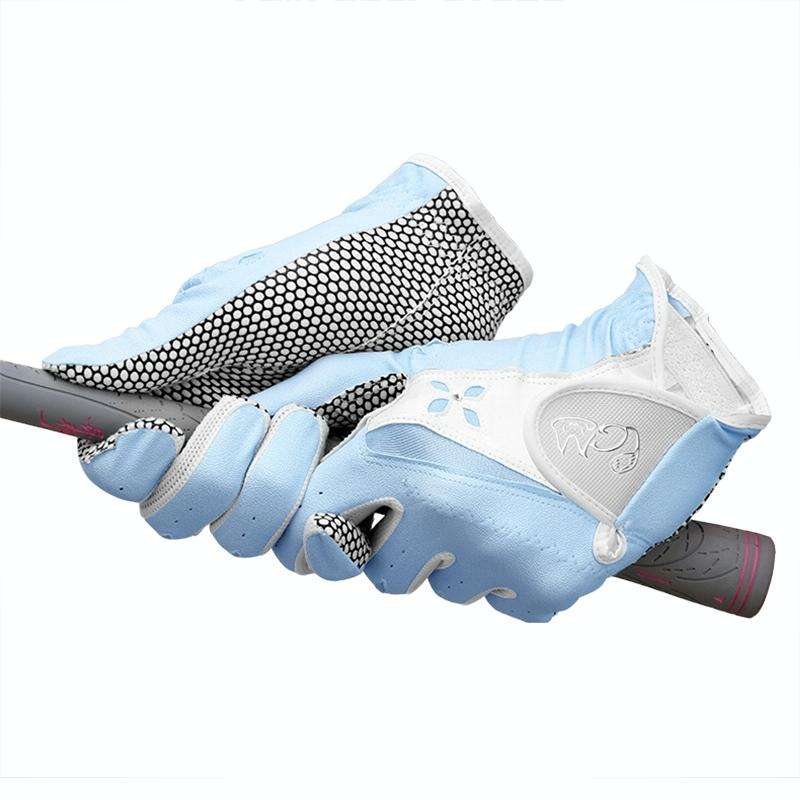 PGM One Pair Golf Non-Slip PU Leather Gloves for Women (Color:Pink Size:18)