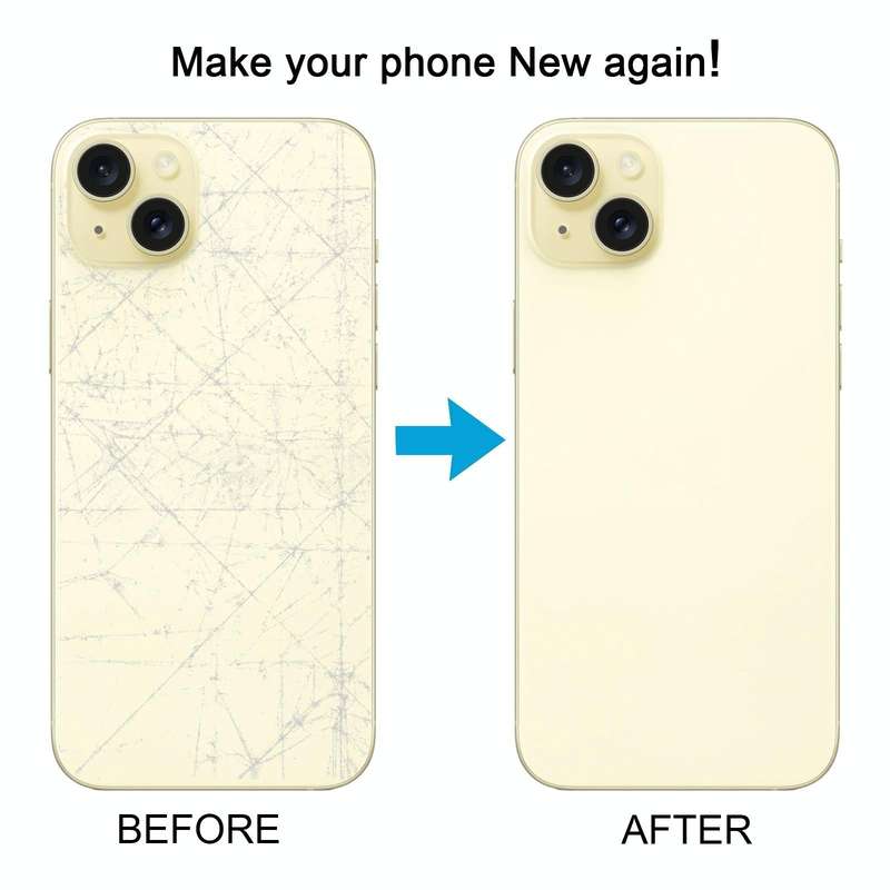 For iPhone 15 Easy Replacement Big Camera Hole Glass Back Battery Cover(Yellow)