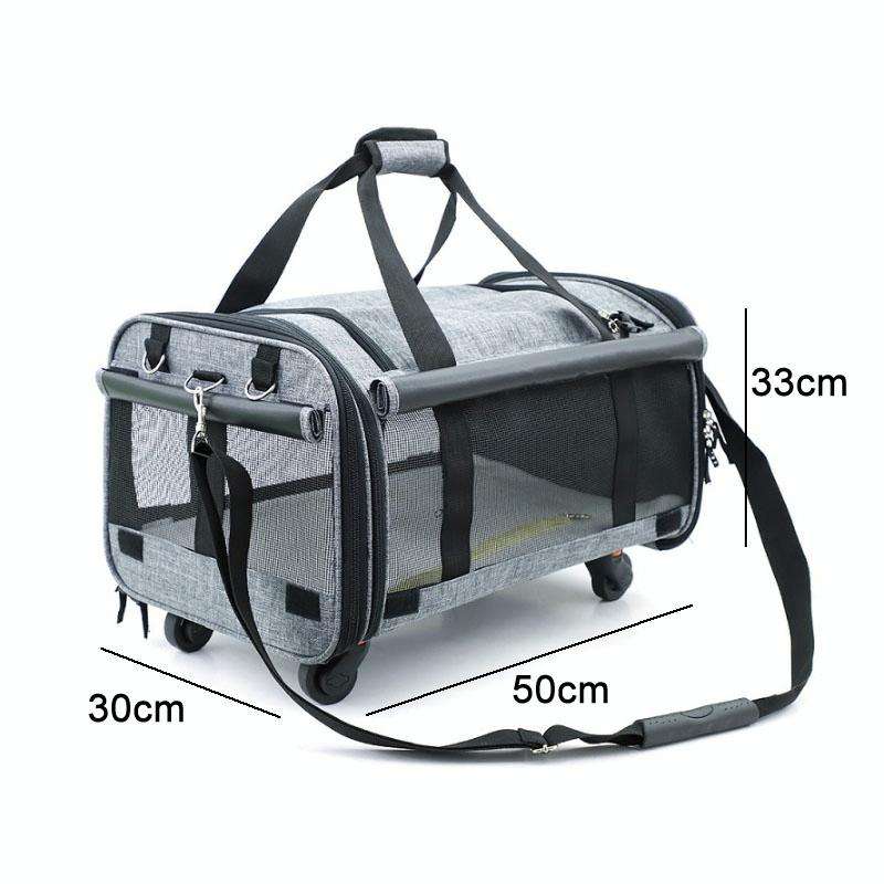 LDLC QS-019 Hauling Universal Wheel Large-capacity Pet Carrier Bag, Size: M(Light Pink)
