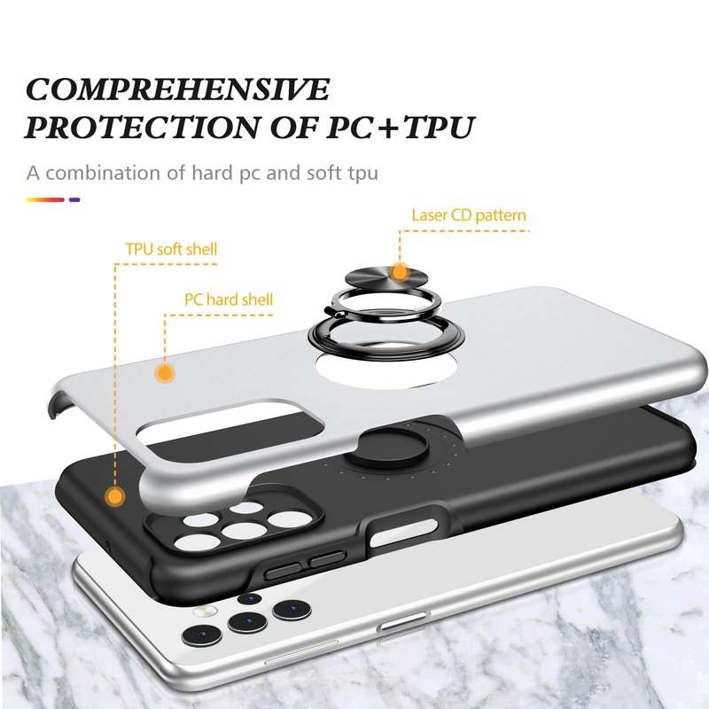 For Samsung Galaxy A32 5G PC + TPU Shockproof Magnetic Protective Case with Invisible Ring Holder...