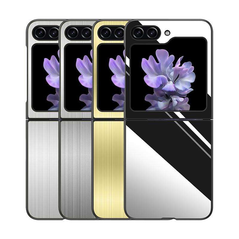For Samsung Galaxy Z Flip5 Stainless Steel Shockproof Phone Case(Silver)