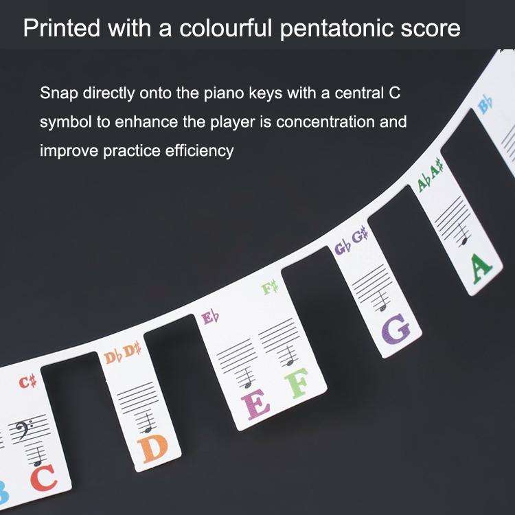 Children Beginner Piano Keyboard Color Stickers Musical Instrument Accessories, Style: Piano Keys...