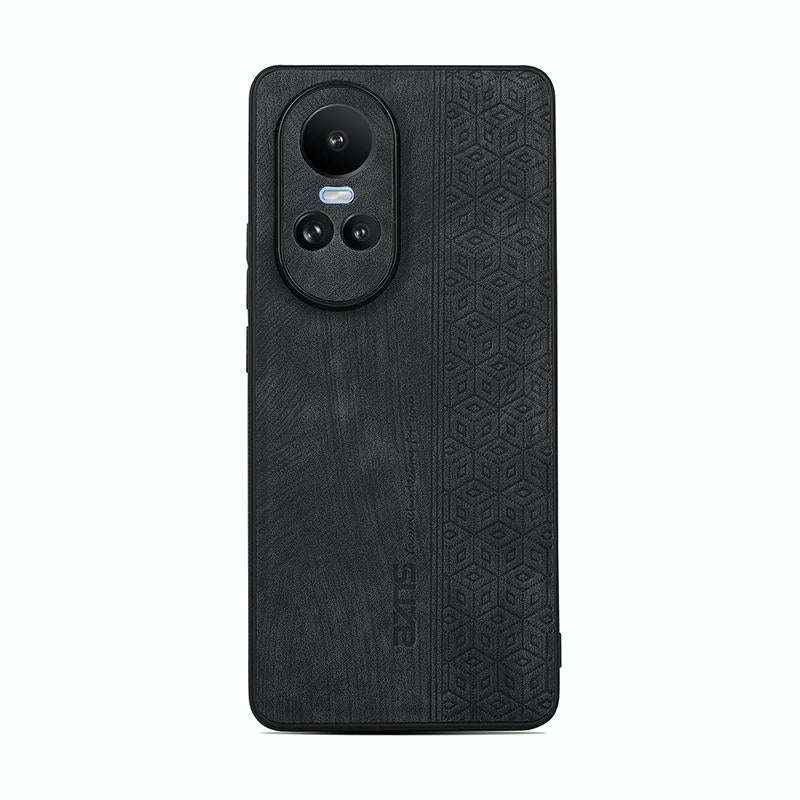 For OPPO Reno10 Global / Reno10 Pro Global AZNS 3D Embossed Skin Feel Phone Case(Black)