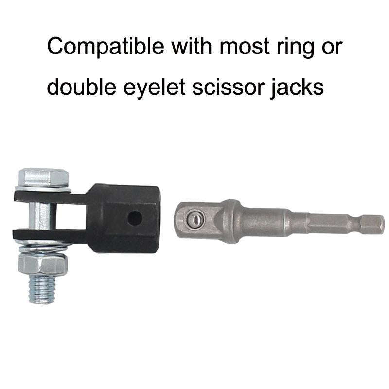 TO-OL007 Car Scissors Jack Adapter + Steel Ball Post(Black)