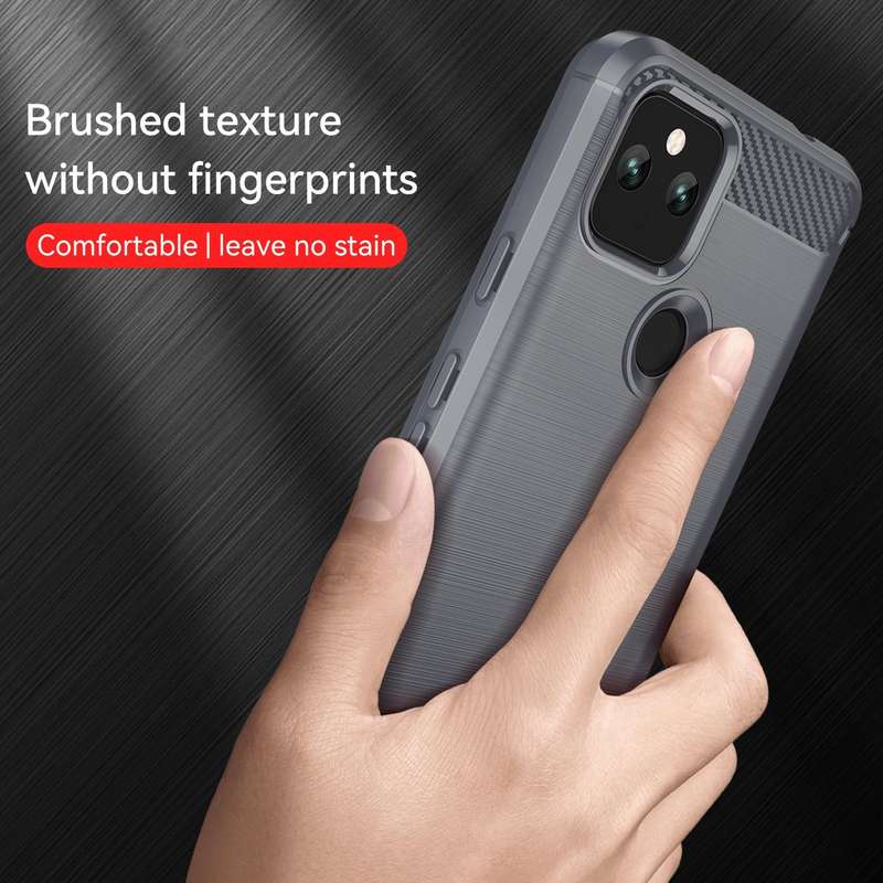 For Google Pixel 5 Brushed Texture Carbon Fiber TPU Case (Grey)