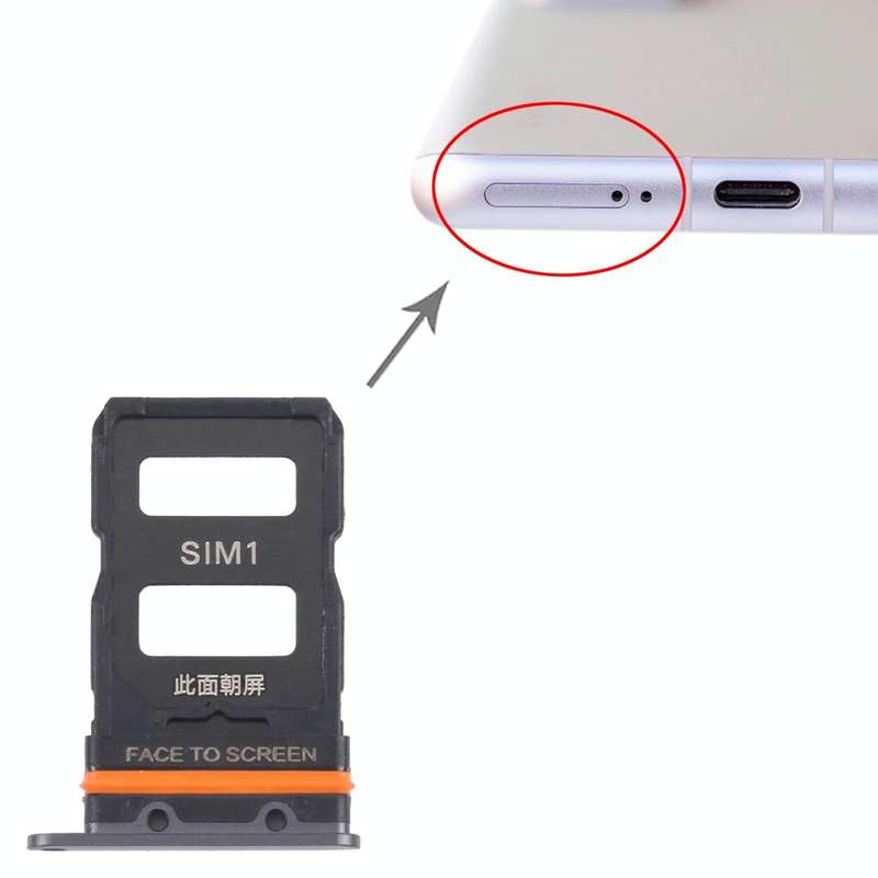 SIM Card Tray + SIM Card Tray for Xiaomi 12/12X(Black)