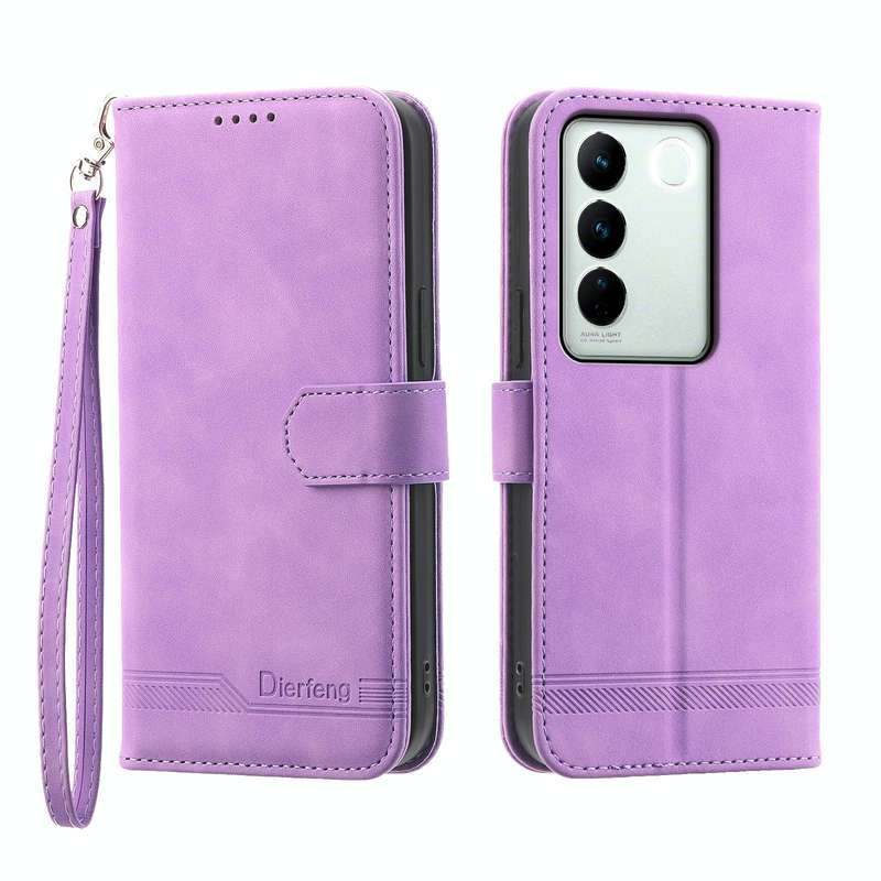 For vivo V27 Dierfeng Dream Line Leather Phone Case(Purple)