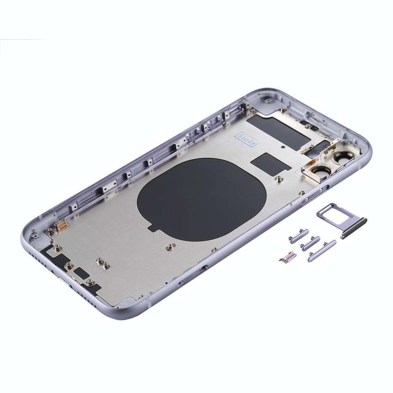 Back Housing Cover with SIM Card Tray & Side keys & Camera Lens for iPhone 11(Purple)