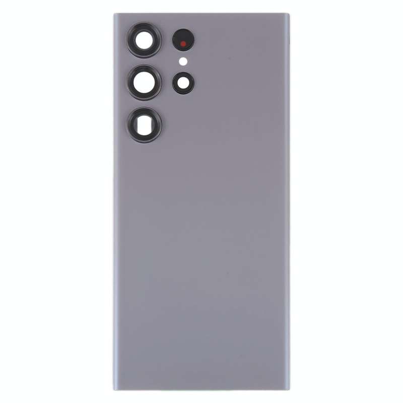 For Samsung Galaxy S23 Ultra SM-S918 Glass Battery Back Cover with Camera Lens Cover(Grey)