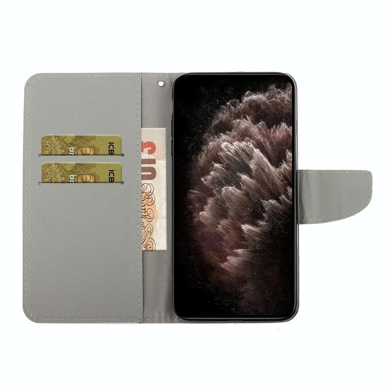 For Samsung Galaxy S22 5G Coloured Drawing Pattern Leather Phone Case(Tape)