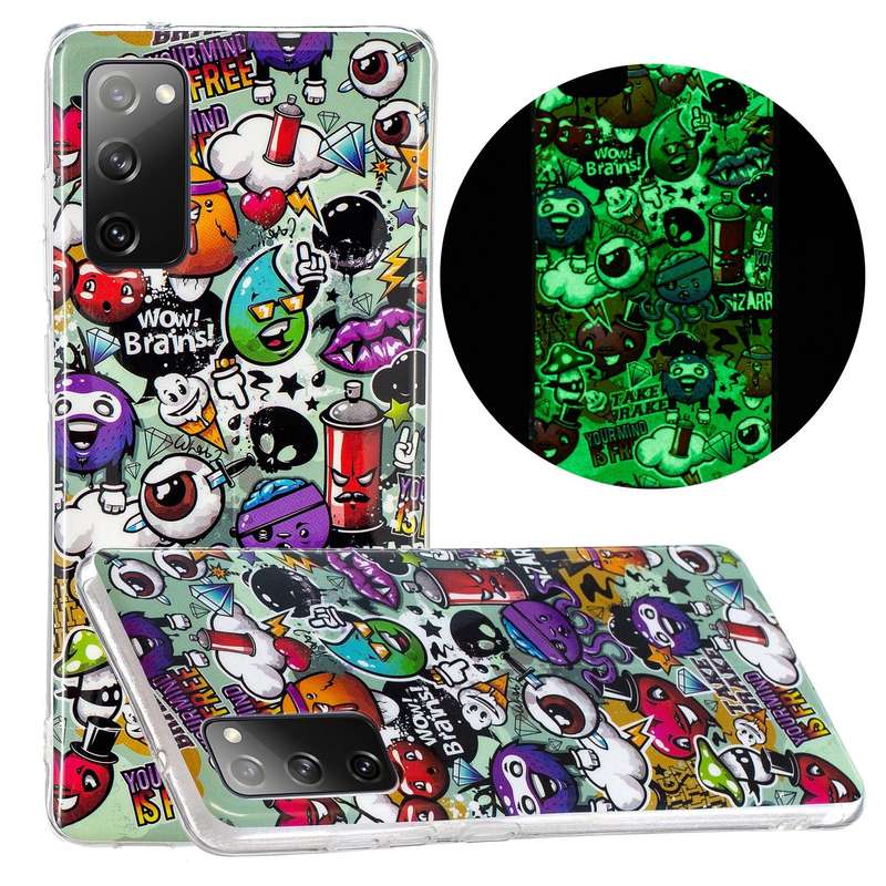 For Samsung Galaxy A03s Luminous TPU Protective Phone Case(Graffiti)