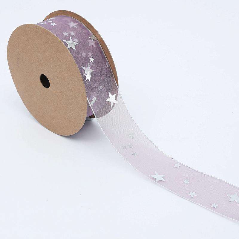 Star Ribbon Wedding Floral Packaging Ribbon, Specification: 2.5 cm(Bean Paste)
