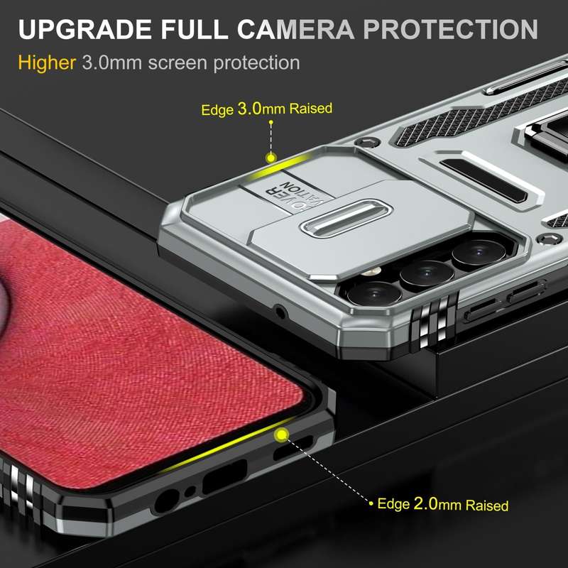 For Samsung Galaxy A05s Armor PC + TPU Camera Shield Phone Case(Grey)