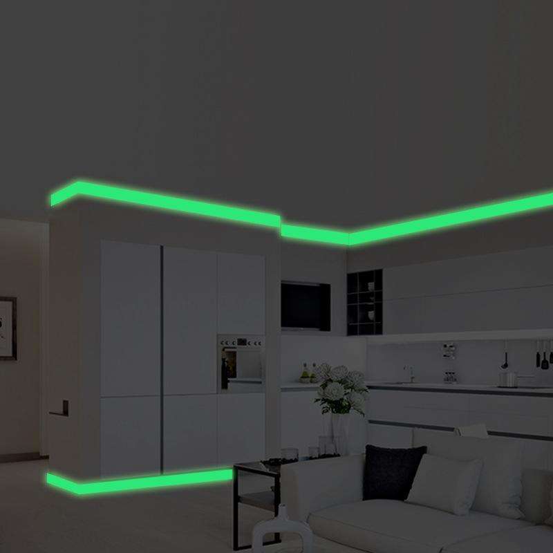5 Rolls Home Decoration Baseboard Luminous Strip Safe Passage Warning Fluorescent Sticker, Specif...