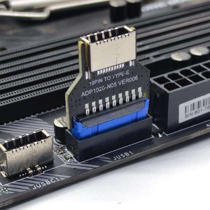 USB 3.0 19PIN Header to Type-E Front A-Key Interface Extend USB Ports to PC, Spec: Upward