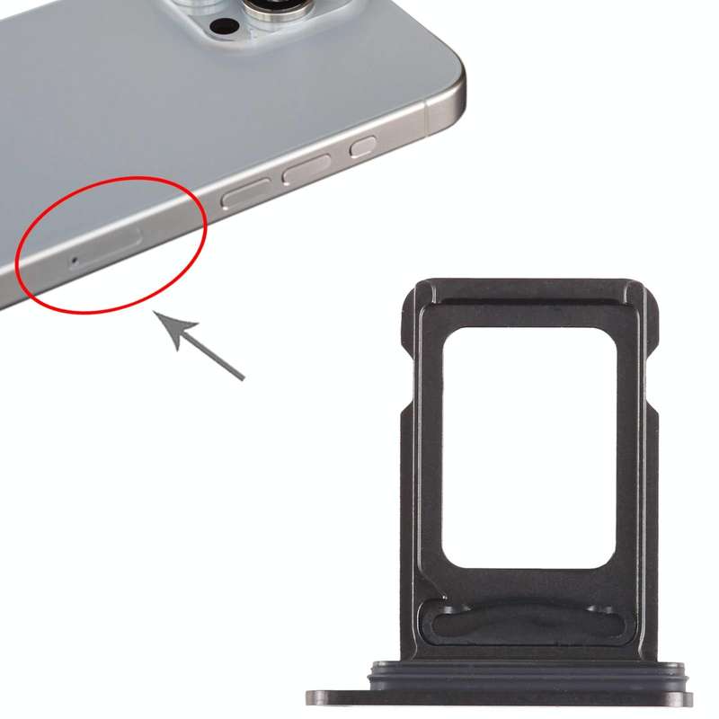 For iPhone 15 Pro Max SIM + SIM Card Tray (Black)
