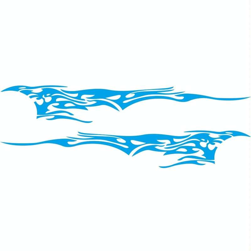 2 PCS/Set D-144 Fire Element Pattern Car Modified Decorative Sticker(Blue)