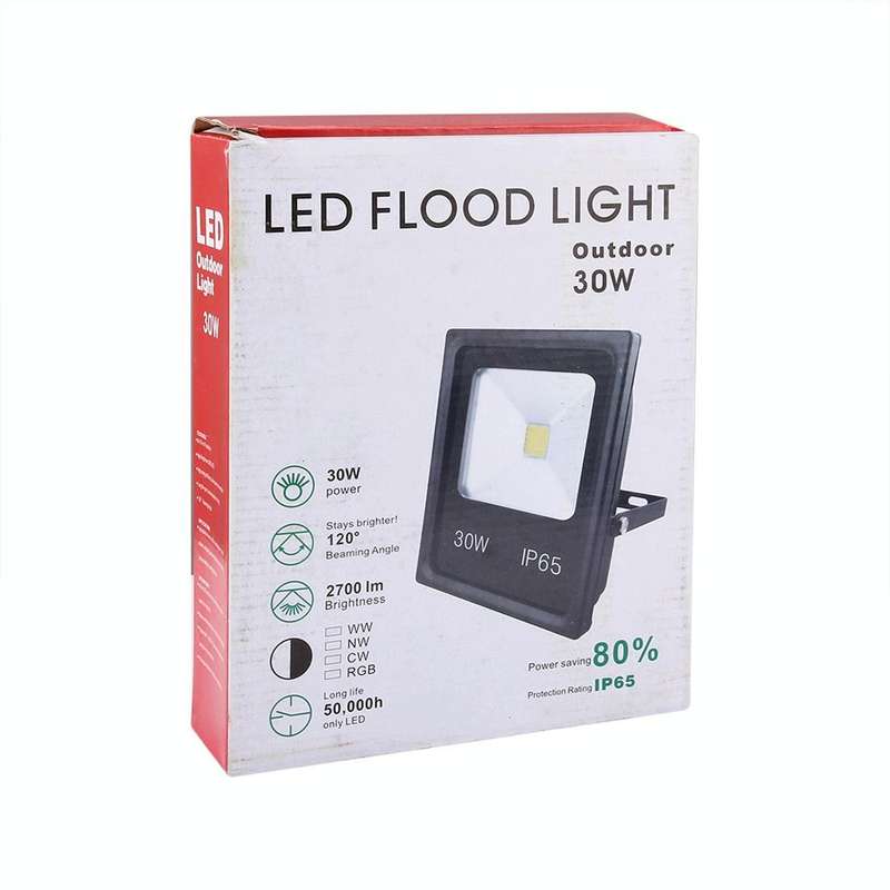 30W IP65 Waterproof White Light LED Floodlight, 2700LM Lamp, AC 85-265V