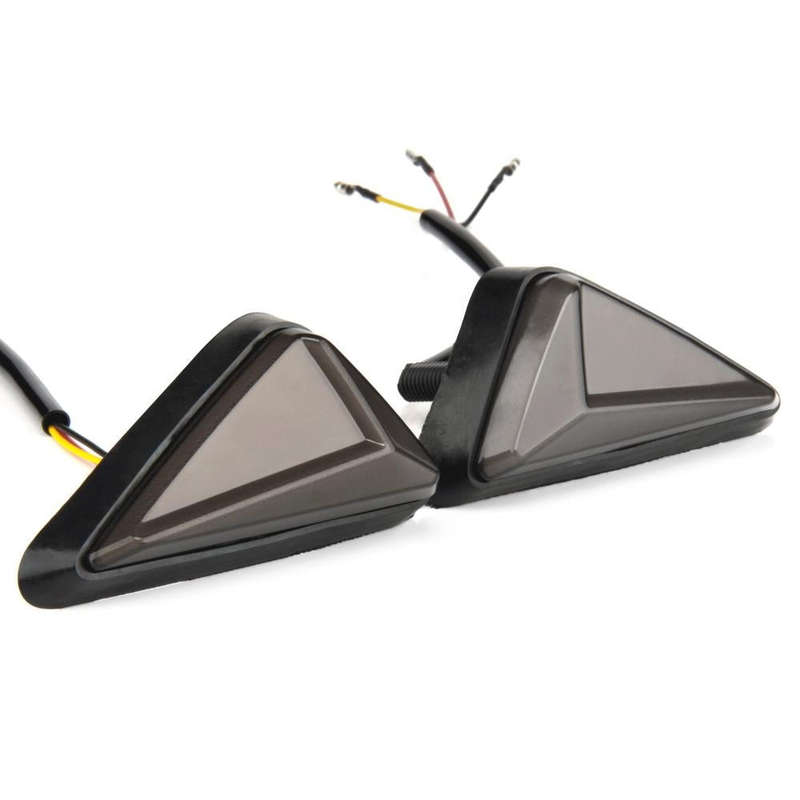2 PCS KC051 Motorcycle Fairing Embedded LED Turn Signal Light(Yellow + White Light)