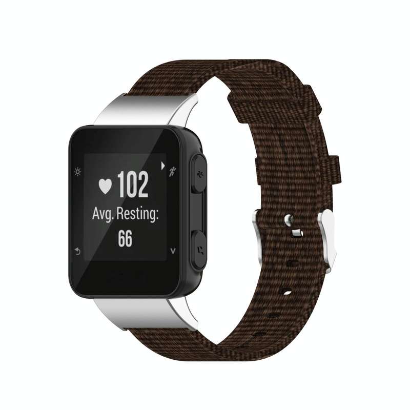 For Garmin Forerunner 35 / 30 Universal Nylon Canvas Watch Band(Coffee)