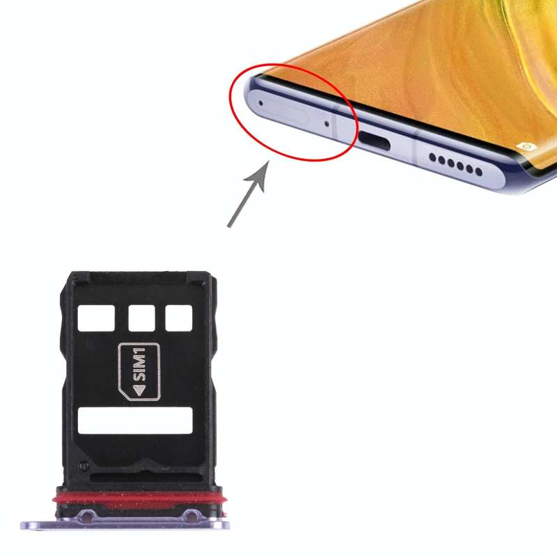 SIM Card Tray + NM Card Tray for Huawei Mate 30E Pro 5G (Purple)