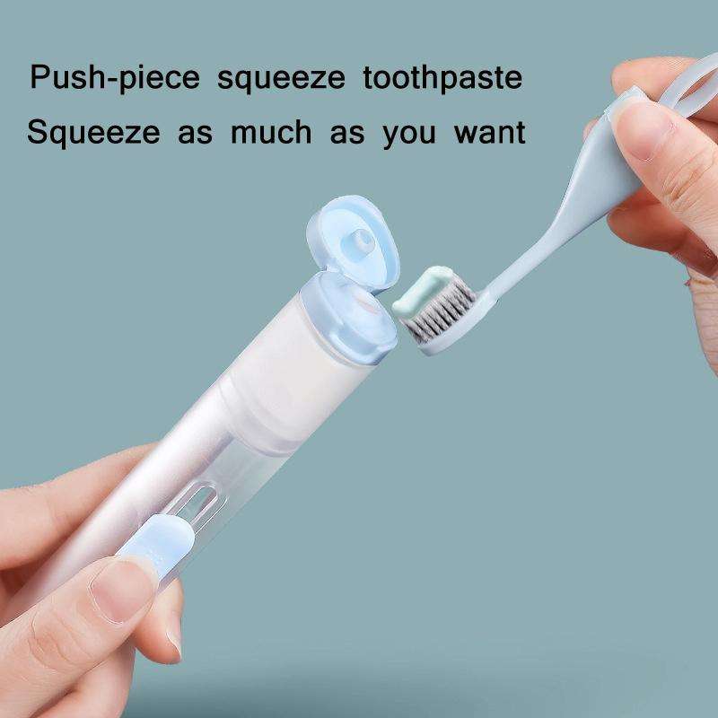 ETRAVEL Travel Portable Folding Toothbrush Set(Sky Blue)