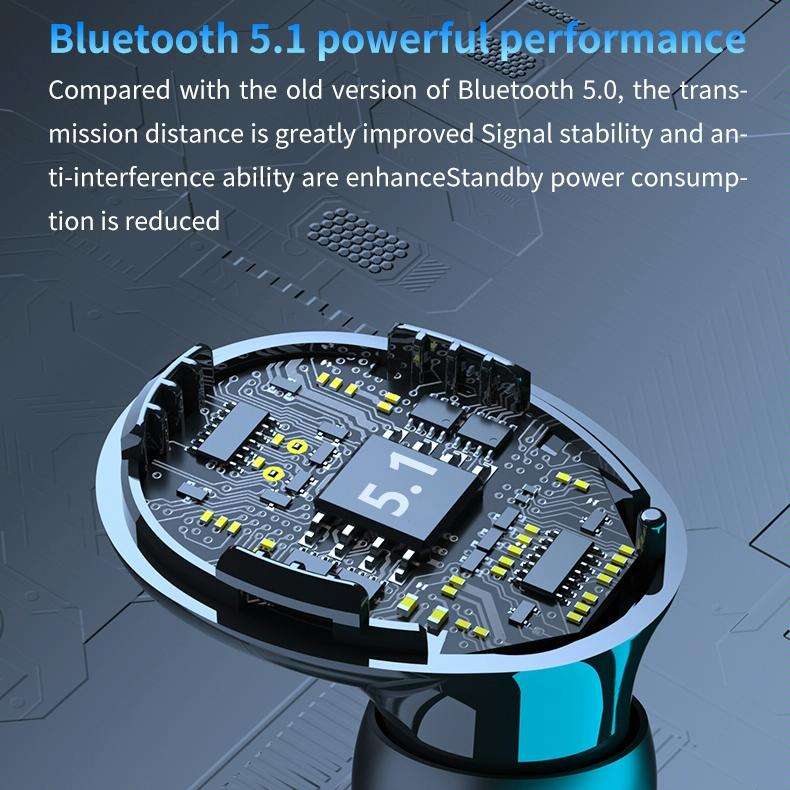 M10 Bluetooth 5.1 TWS Digital Display Wireless Bluetooth Earphone with Charging Box, Support Touc...