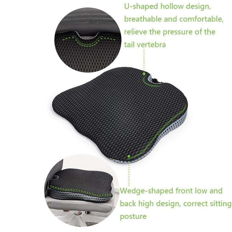Thickened Breathable Memory Foam Car Seat Cushion(QFC047 Black)