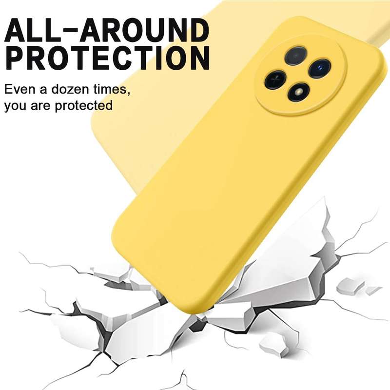 For Huawei Nova Y91 4G Solid Color Liquid Silicone Dropproof Full Coverage Protective Case(Yellow)