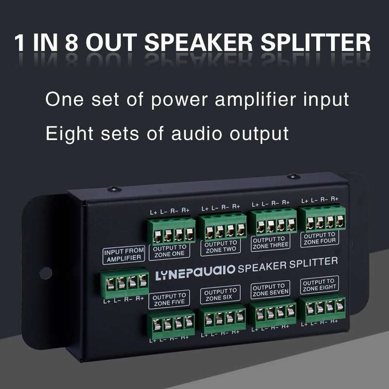 1 In 8 Out Amplifier And Sound Speaker Distributor, 8-Area Sound Source, Signal Distribution Pane...