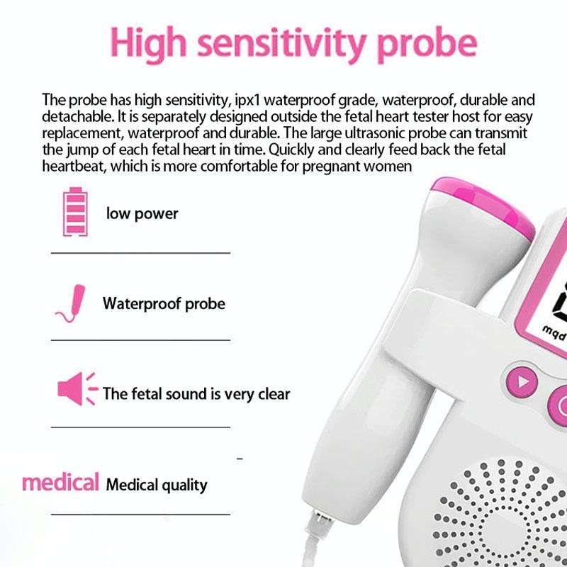 B3 Home Doppler Ultrasound Handheld Fetal Heart Pregnant Women Fetal Heart Monitor(Blue)