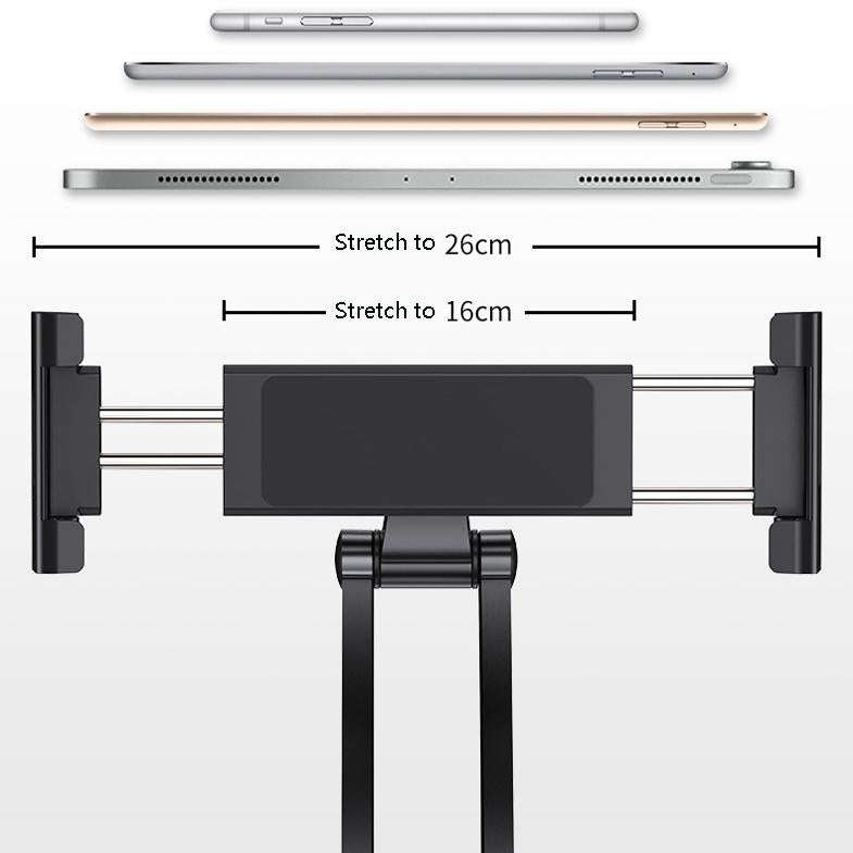 Multifunctional Mobile Phone Tablet Wall Hanging Desktop Aluminum Alloy Holder with Wall Base(Black)
