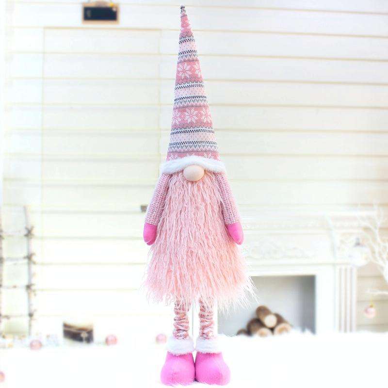 Christmas Faceless Dolls Holiday Decorations Children Gift, Style:32011(Pink)