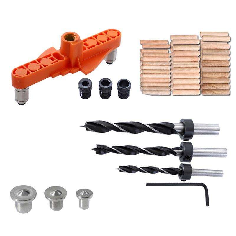 DIY Woodworking Hole Locator Self-Centering Marker, Model: Orange Drill Bit+60 Wood Tips+Top