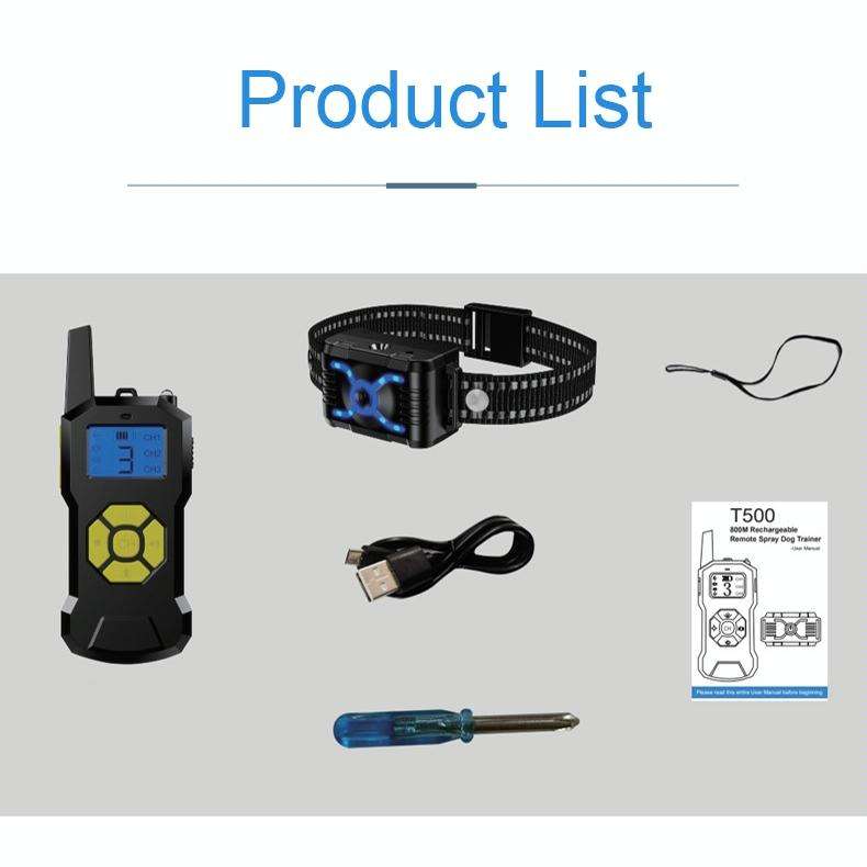 800m Remote Control Spray Bark Stopper Waterproof Shock Dog Training Collar, Specification: Receiver