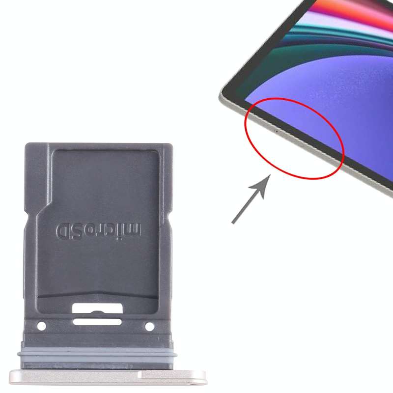 Micro SD Card Tray for Samsung Galaxy Tab S9+ SM-X810 WiFi Edition (Silver)