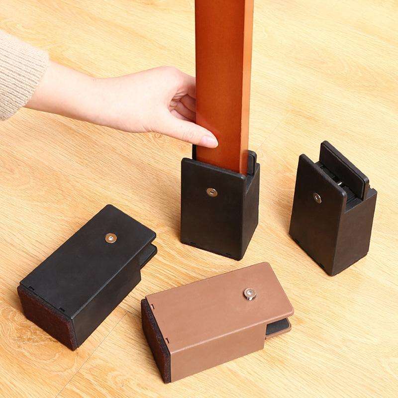 4pcs/set Adjustable Furniture Heightening Feet Pad, Size: 50mm High(Black Plywood Type For 10-37mm)