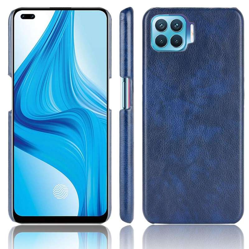 For OPPO F17 Pro / A93 / Reno4 Lite / Reno4 F Shockproof Litchi Texture PC + PU Case(Blue)