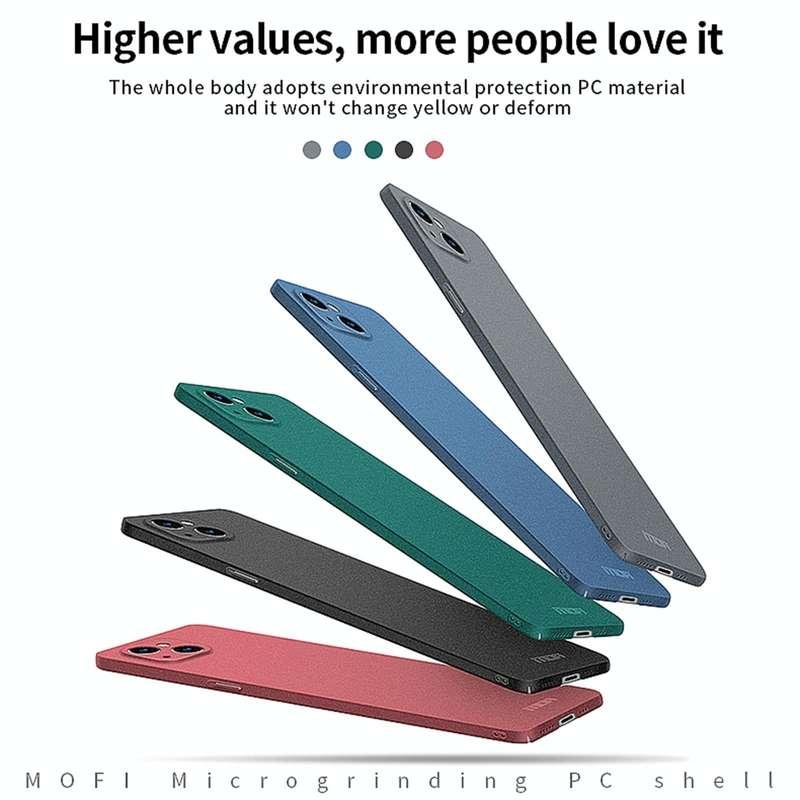 For iPhone 14 MOFI Fandun Series Frosted PC Ultra-thin Phone Case(Black)