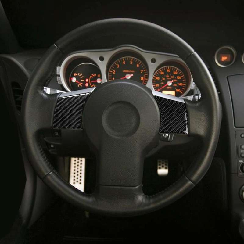 Car Carbon Fiber Steering Wheel Decorative Sticker for Nissan 350z 2006-2009